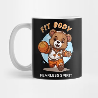 Cute baby bear playing basketball Mug
